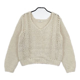 TODAYFUL Vネック 厚手 ローゲージ アルパカ混 セーター ニット オフホワイト レディース トゥデイフル【中古】5-1009T∞