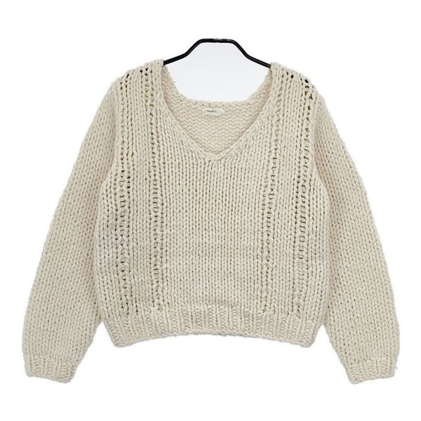 TODAYFUL Vネック 厚手 ローゲージ アルパカ混 セーター ニット オフホワイト レディース トゥデイフル【中古】5-1009T∞