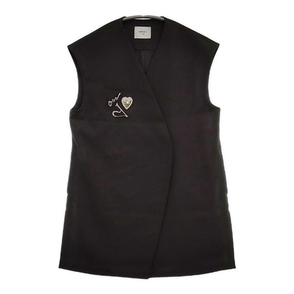 AMERI EMBELLISH BROOCH VEST ブローチ付き ベスト ブラック レディース アメリ【中古】5-1113M∞