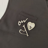 AMERI EMBELLISH BROOCH VEST ブローチ付き ベスト ブラック レディース アメリ【中古】5-1113M∞