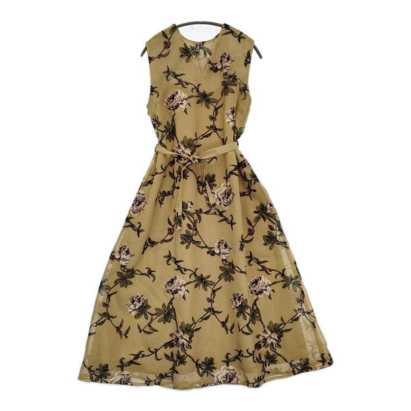 Ameri VINTAGE 2WAY JEANNETTE ORDINARY LINE DRESS サイズM ノースリーブ ワンピース ベージュ レディース アメリヴィンテージ【中古】5-0716S♪