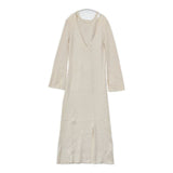 AMERI AMERICAN SLEEVE LAYERED KNIT DRESS リブニットドレス ノースリーブトップス付 ワンピース ベージュ レディース アメリ【中古】5-1225T∞