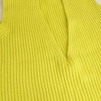 JOHN MASON SMITH オーバーサイズVネックニット ノースリーブ ウール ベスト イエロー レディース ジョンメイソンスミス【中古】5-1009T∞