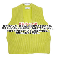 JOHN MASON SMITH オーバーサイズVネックニット ノースリーブ ウール ベスト イエロー レディース ジョンメイソンスミス【中古】5-1009T∞