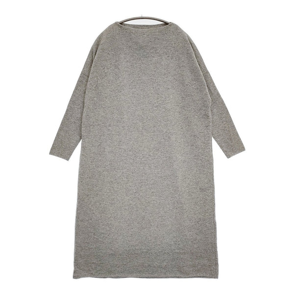 vie evam eva カシミヤ100％ V183K943 定価38000円 サイズM ボートネックニットワンピース グレー レディース ヴィー エヴァムエヴァ【中古】5-1026T♪