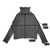 evam eva アルパカ タートル E183K149 ladder lily yarn TN セーター ニット チャコールグレー レディース エヴァムエヴァ【中古】5-1208T∞