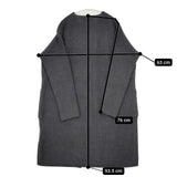 evam eva ウールキャメル畦ローブ E183K107 ロング カーディガン チャコールグレー レディース エヴァムエヴァ【中古】5-1208T∞