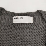 evam eva ウールヤクローブ サイズM E183K182 定価56000円 ロング カーディガン グレー レディース エヴァムエヴァ【中古】5-1103T♪