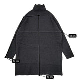 evam eva ウールタートルネックチュニック E183K178 定価23500円 ワンピース チュニック チャコールグレー レディース エヴァムエヴァ【中古】5-1208T∞