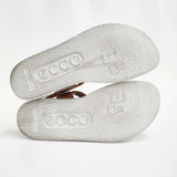 ecco FLOWT W ヌバックレザー サイズ38 定価20900円 ストラップ フラット サンダル キャメル レディース エコー【中古】5-0628S♪