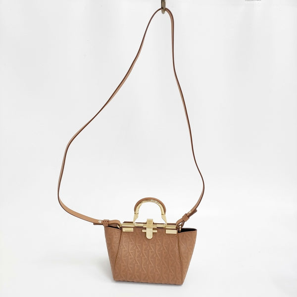 ZANCHETTI AMLETO MINI 定価151800円 ハンドバッグ ショルダーバッグ ベージュ レディース ザンケッティ【中古】5-0628G♪