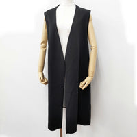 COMME CA TCポンチ ジレ ロング 定価36300円 34-33VK06 サイズ15 大きいサイズ ベスト 25SS ブラック レディース コムサ【中古】5-0710M♪