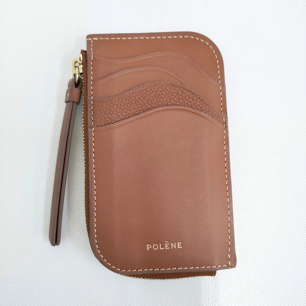 POLENE フラグメントケース ポーチ Atla コニャック カードケース ブラウン レディース ポレーヌ【中古】5-0628G♪