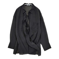 COMME CA 34-73HK13 25SS シアーキュプラシルク 定価27500円 ブラウス シャツ ブラック レディース コムサ【中古】5-0812M△