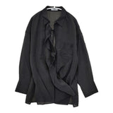 COMME CA 34-73HK13 25SS シアーキュプラシルク 定価27500円 ブラウス シャツ ブラック レディース コムサ【中古】5-0812M△