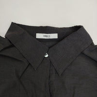 COMME CA 34-73HK13 25SS シアーキュプラシルク 定価27500円 ブラウス シャツ ブラック レディース コムサ【中古】5-0812M△