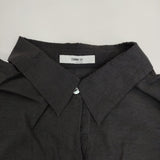 COMME CA 34-73HK13 25SS シアーキュプラシルク 定価27500円 ブラウス シャツ ブラック レディース コムサ【中古】5-0812M△