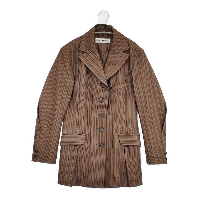 ISSEY MIYAKE IM73-FD022 ポリエステル ステッチ ジャケット ブラウン