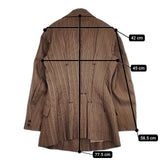 ISSEY MIYAKE IM73-FD022 ポリエステル ステッチ ジャケット ブラウン レディース イッセイミヤケ【中古】5-1124M∞