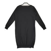 evam eva E161K120 長袖 ニット コットン サイズ1 日本製 ワンピース ブラック レディース エヴァムエヴァ【中古】5-0801M△