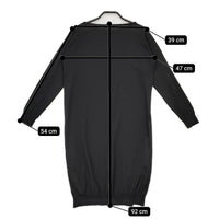 evam eva E161K120 長袖 ニット コットン サイズ1 日本製 ワンピース ブラック レディース エヴァムエヴァ【中古】5-0801M△
