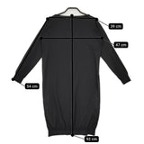 evam eva E161K120 長袖 ニット コットン サイズ1 日本製 ワンピース ブラック レディース エヴァムエヴァ【中古】5-0801M△