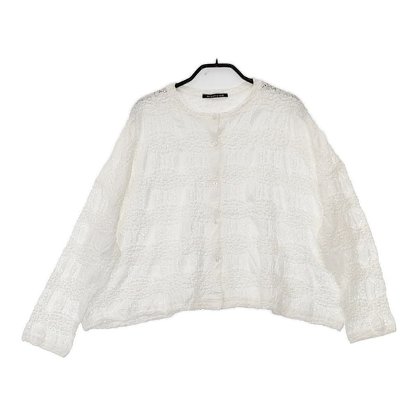 mizuiro-ind 3-210023 シアーパターンニッティングカーディガン レース カーディガン ホワイト レディース ミズイロインド【中古】5-0801M△