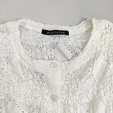 mizuiro-ind 3-210023 シアーパターンニッティングカーディガン レース カーディガン ホワイト レディース ミズイロインド【中古】5-0801M△