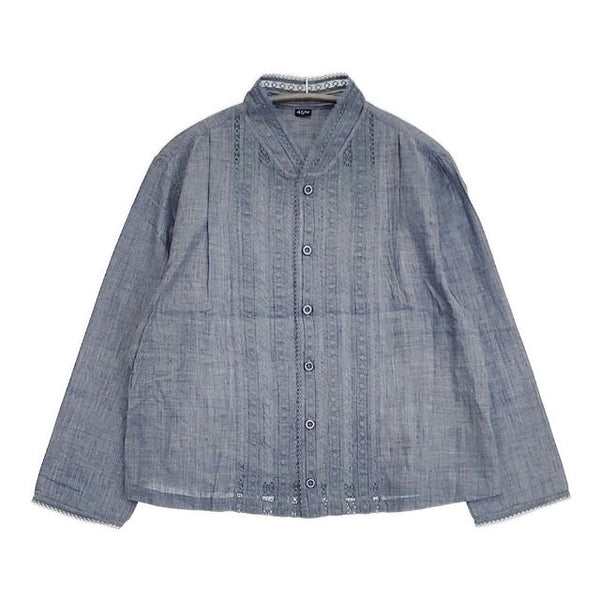 45R/45rpm インドカディの四角レースブラウス（藍) 定価52800円 ブラウス シャツ ブルー レディース フォーティーファイブアールピーエム【中古】5-1124M∞