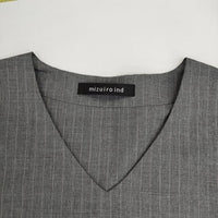 mizuiro-ind ストライプ ウール混 ワンピース チュニック グレー レディース ミズイロインド【中古】5-1013T∞