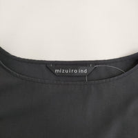 mizuiro-ind 袖プリーツ ボートネック ブラウス シャツ ブラック レディース ミズイロインド【中古】5-0725S♪