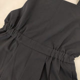 Midi-umi オーバーオール 日本製 ギャザー ホルターネック サロペット ネイビー レディース ミディウミ【中古】5-1021G△