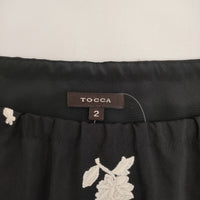 TOCCA 刺繍 ノースリーブ サイズ2 ワンピース ブラック ホワイト レディース トッカ【中古】5-0725S♪