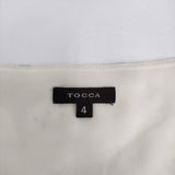 TOCCA 刺繍 サイズ4 花柄 ワンピース アイボリー ブルー レディース トッカ【中古】5-0725S♪