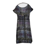 MAX MARA サイズM スクエアネック フレンチスリーブ レーヨン ワンピース ネイビー パープル レディース マックスマーラ【中古】5-0716S♪