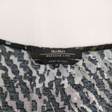 MAX MARA サイズM スクエアネック フレンチスリーブ レーヨン ワンピース ネイビー パープル レディース マックスマーラ【中古】5-0716S♪