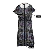 MAX MARA サイズM スクエアネック フレンチスリーブ レーヨン ワンピース ネイビー パープル レディース マックスマーラ【中古】5-0716S♪