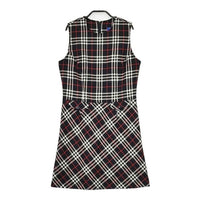 BURBERRY BLUE LABEL ノバチェック サイズ40 ノースリーブ ドレス ウール ワンピース ブラック ホワイト レディース バーバリーブルーレーベル【中古】5-1013T∞