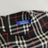 BURBERRY BLUE LABEL ノバチェック サイズ40 ノースリーブ ドレス ウール ワンピース ブラック ホワイト レディース バーバリーブルーレーベル【中古】5-1013T∞