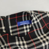 BURBERRY BLUE LABEL ノバチェック サイズ40 ノースリーブ ドレス ウール ワンピース ブラック ホワイト レディース バーバリーブルーレーベル【中古】5-1013T∞