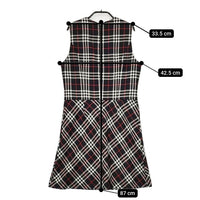 BURBERRY BLUE LABEL ノバチェック サイズ40 ノースリーブ ドレス ウール ワンピース ブラック ホワイト レディース バーバリーブルーレーベル【中古】5-1013T∞