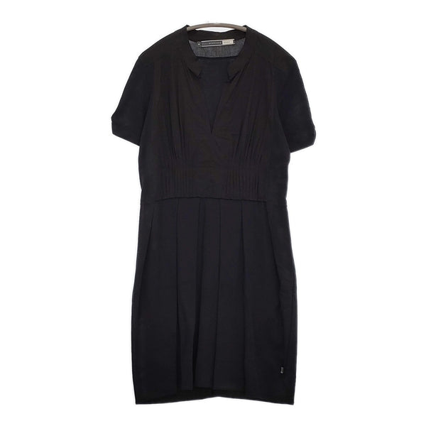 MAX MARA SPORTMAX CODE 切替 ピンタック 半袖 サイズM ワンピース ブラック レディース マックスマーラ【中古】5-0716S♪