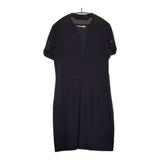 MAX MARA SPORTMAX CODE 切替 ピンタック 半袖 サイズM ワンピース ブラック レディース マックスマーラ【中古】5-0716S♪