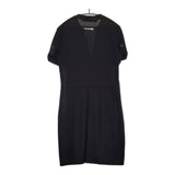 MAX MARA SPORTMAX CODE 切替 ピンタック 半袖 サイズM ワンピース ブラック レディース マックスマーラ【中古】5-0716S♪