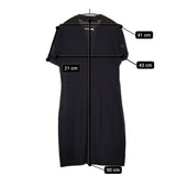 MAX MARA SPORTMAX CODE 切替 ピンタック 半袖 サイズM ワンピース ブラック レディース マックスマーラ【中古】5-0716S♪