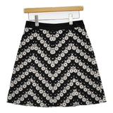 TOCCA フラワーレース スカート ブラック ホワイト レディース トッカ【中古】5-1109M∞