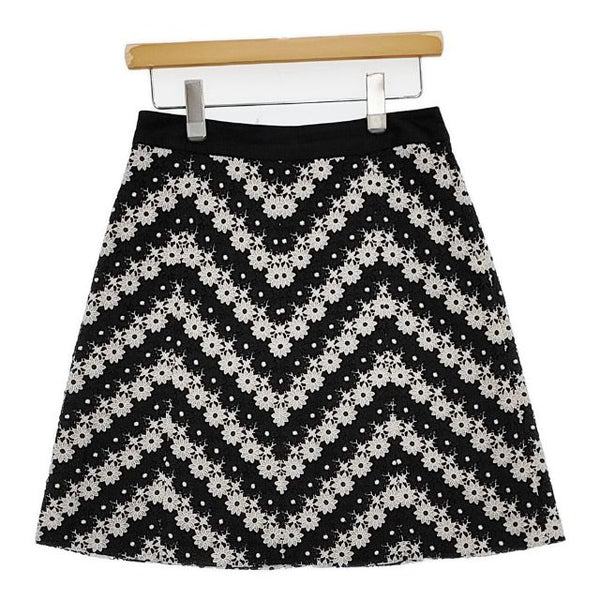 TOCCA フラワーレース スカート ブラック ホワイト レディース トッカ【中古】5-1109M∞