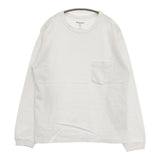 green label relaxing オーガニックヘビーウェイト クルーネック カットソー 長袖Ｔシャツ カットソー ロンＴ ホワイト メンズ グリーンレーベルリラクシング【中古】5-1119M∞
