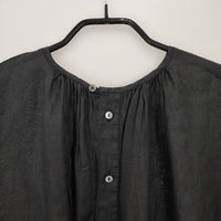 nest Robe 01222-1202 ラミー付け襟 22SS ギャザー 長袖 ブラウス シャツ ブラック レディース ネストローブ【中古】5-0801M△