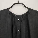 nest Robe 01222-1202 ラミー付け襟 22SS ギャザー 長袖 ブラウス シャツ ブラック レディース ネストローブ【中古】5-0801M△
